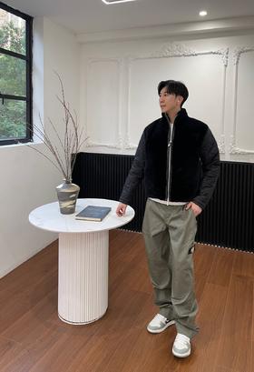 D家 重磅秋冬新款 藤格纹➕纯进口皮毛一体 夹克大外套（JN）