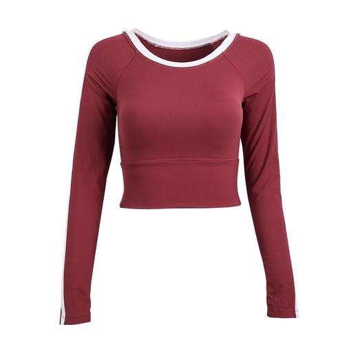 跃牌【禅语梵心】美式辣妹瑜伽服长袖带胸垫跑步速干运动文胸一体杯健身服上衣CX5095 商品图4