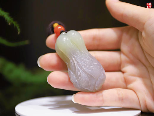 和田烟紫玉白菜 配精美编制挂绳   赠证书 商品图4