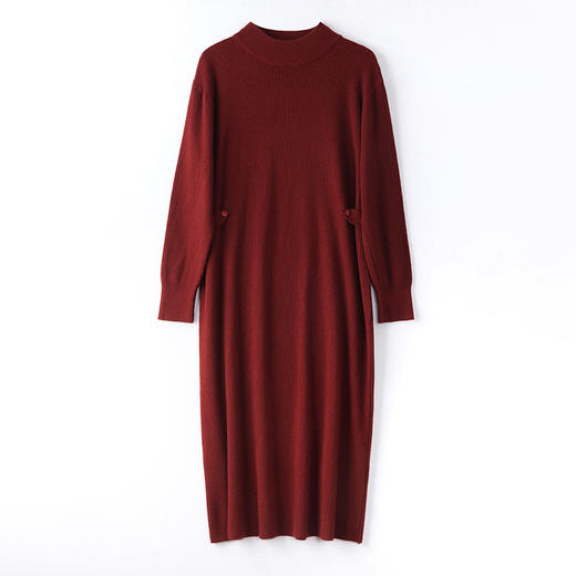 CC-J6611配大衣针织连衣裙女秋冬宽松大码胖MM内搭中长款打底毛衣裙 商品图4