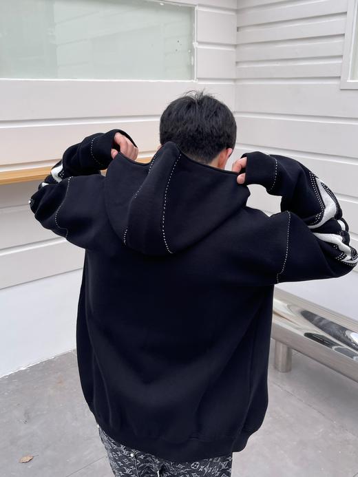 驴家 手臂浮雕四叶草 重磅毛织拉链连帽外套（JN） 商品图2