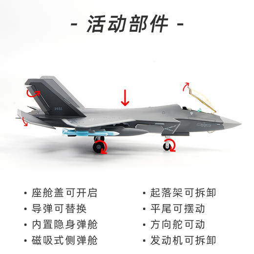 航空工业正品特尔博1:60歼-35A飞机模型航展首发歼35战斗机航模现货 商品图3