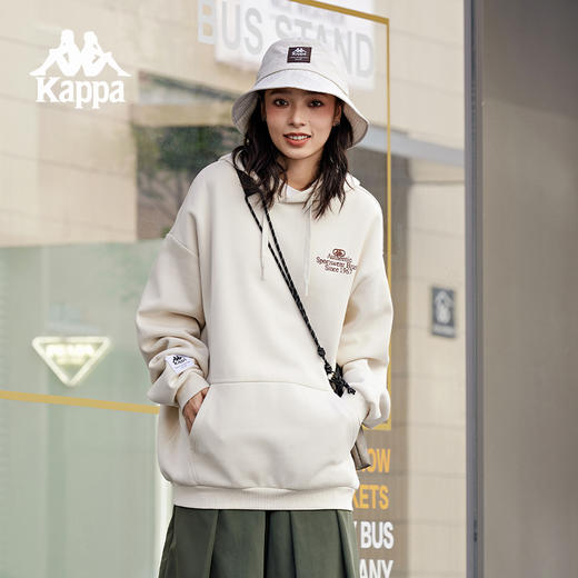 Kappa卡帕背靠背秋季新款情侣连帽运动卫衣长袖上衣女针织套头衫K0EZ2MT31D 商品图2