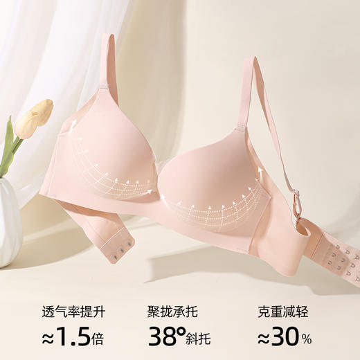 熳洁儿 无痕内衣女小胸聚拢文胸无钢圈舒适一片式防滑不跑杯23261530 商品图2
