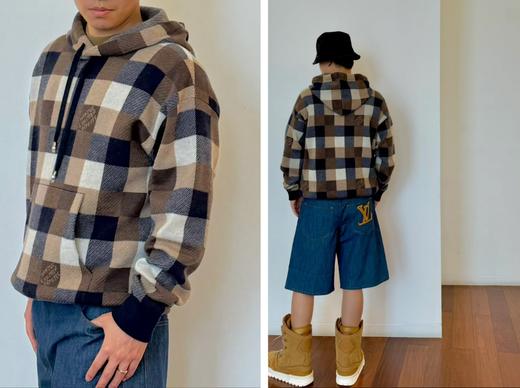 驴家 棋盘格羊毛 毛织帽衫（JN） 商品图4