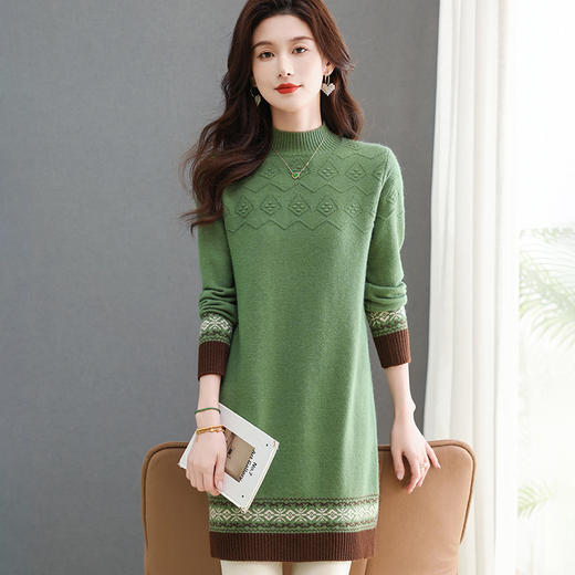 CC-101-92409中长款毛衣女遮屁股洋气上衣秋冬2024新款冬季厚款内搭针织打底衫 商品图3