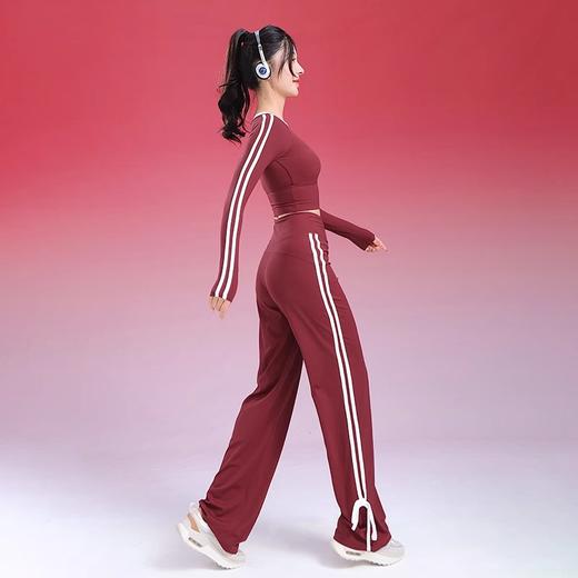 跃牌【禅语梵心】美式辣妹瑜伽服长袖带胸垫跑步速干运动文胸一体杯健身服上衣CX5095 商品图2