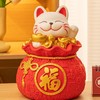 【是存钱罐也是摆件！培养孩子理财 的好习惯】2025新年创意福袋招财猫搪胶储蓄罐可存可取防摔存钱罐儿童生日礼物，每天存一点，养成自律好习惯。ry 商品缩略图2