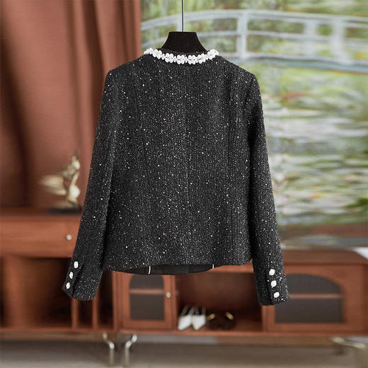 【高货wl】全新升级【铂金会员413/天猫559/差价146】(03050) 洛诗琳重工小香风钉珠圆领外套上衣包臀半身裙气质两件套 商品图1