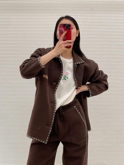 驴家 超洋气的👍段染线缝边外套➕微阔腿长裤（JN） 商品图3