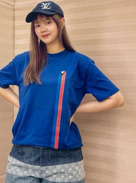 驴家 拼色条纹印花T恤（JN）