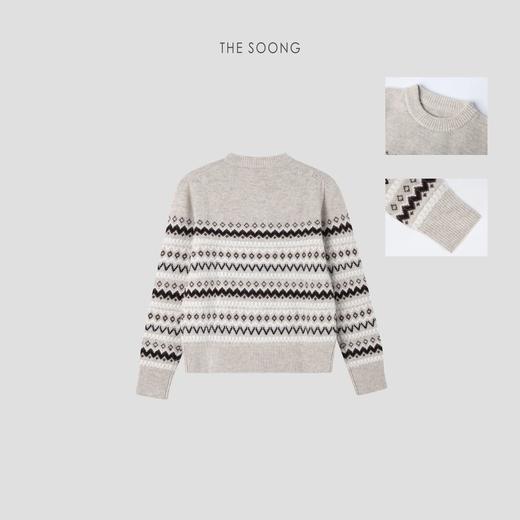 THESOONG"北欧费尔岛"100%纯种山羊絨保暖提花针织毛衣HWMY6285 商品图2