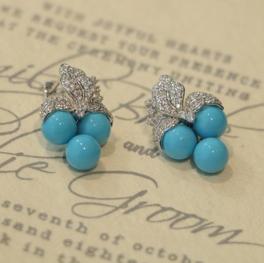 Perperle 葡萄造型人造绿松耳环耳坠 商品图1