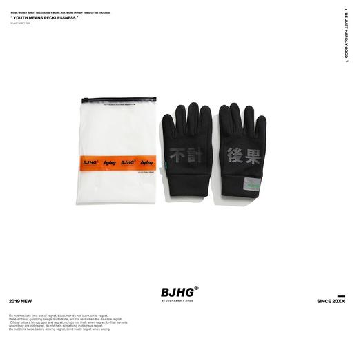 BJHG反光摇粒绒手套男士秋冬新款触屏保暖防风反毛骑行摩托车手套 商品图2