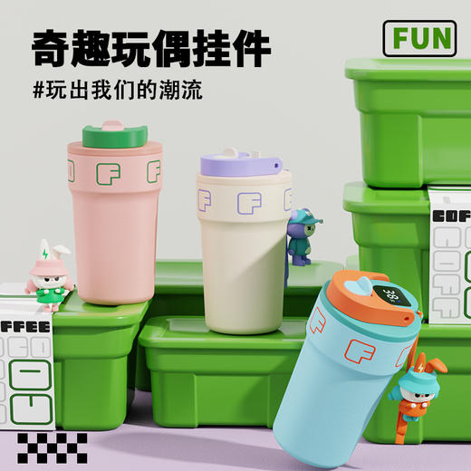 【大容量！一次喝个够】316男女保温杯高颜值户外便携简约双饮咖啡杯学生用吸管车载水杯。ry 商品图2