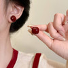 【YW】无忧购复古港风安可拉红秋冬简约气质显白925银针耳钉（截单后7天发货) 商品缩略图5