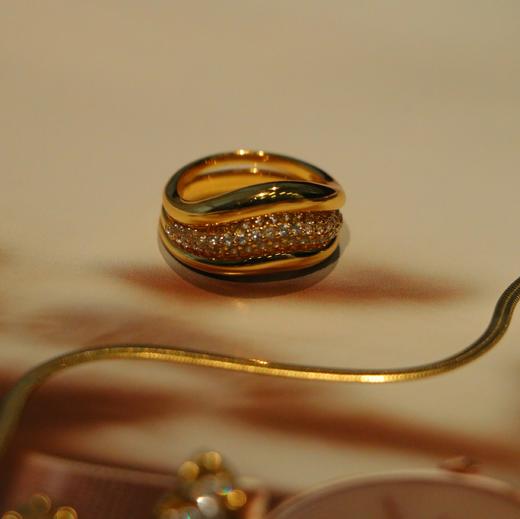 Perperle 巧妙！三层可单戴可叠戴汉堡戒指 几何弧度简约套戒 商品图4