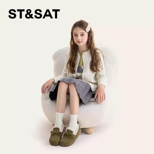 【童鞋】星期六可爱蝴蝶结绒绒毛边保暖豆豆鞋SSC419DL9P 商品图3