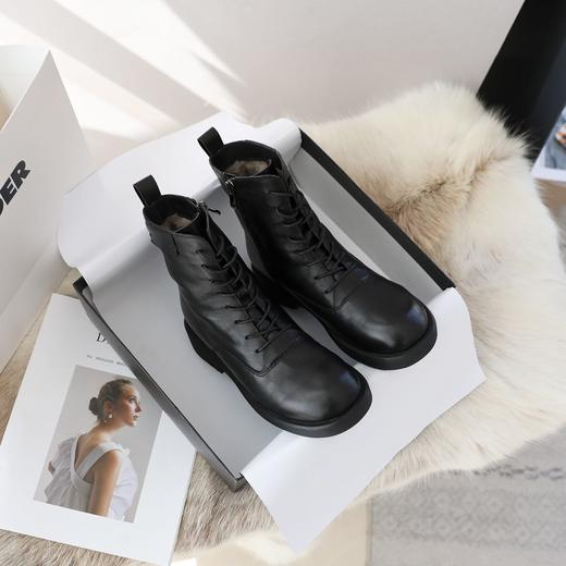 逸红颜小集市#❄️抵御零下20度的严寒.英伦洒脱文艺风「马丁靴」『进口小牛皮靴面+羊毛一体暖乎乎的内里』,巨保暖!!显腿细!!! 商品图1