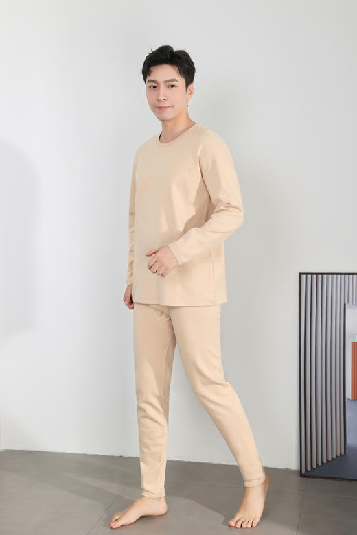 暖绒保暖内衣套装（男）棕色 商品图4
