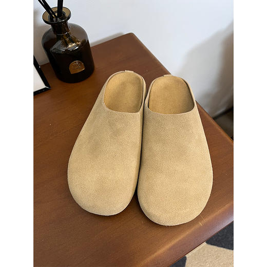 【活动商品，不退不换】可可的居家好物 老钱风来袭 平底勃肯半托 磨砂牛皮材质 舒适呵护 半托设计 简约潮流 商品图7