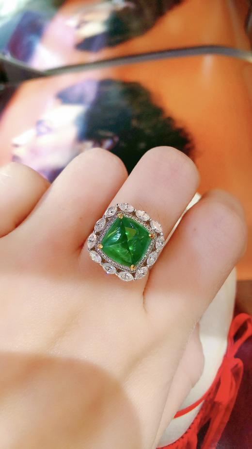 6.65ct糖塔祖母绿戒指 商品图4