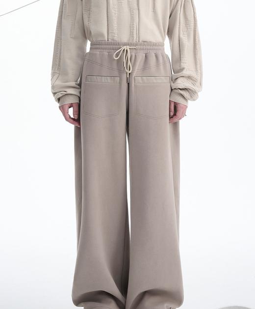 TIWILLTANG启世录“炽奕颂誉”宝藏加绒加厚拼皮抽绳休闲慵懒卫裤 商品图0