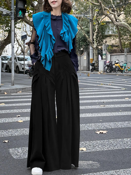 TYNVIE 折褶装饰阔腿裤 商品图6