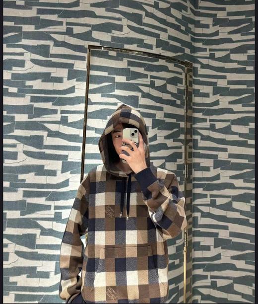 驴家 棋盘格羊毛 毛织帽衫（JN） 商品图2