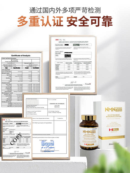 Ensonkan安迅康NMN 15000+PQQ  β-烟酰胺单核苷酸 1瓶装 商品图5