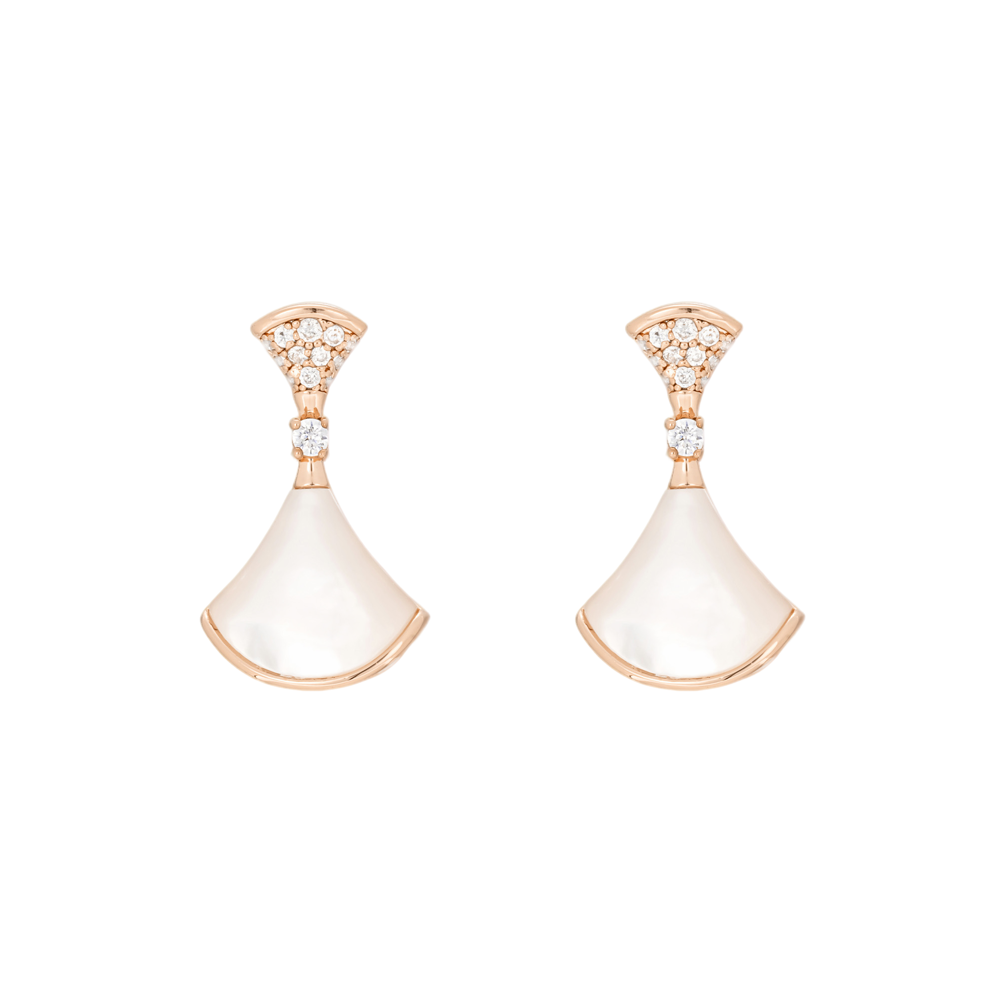 GAONAS  欧美国际风时髦白色扇形设计耳环10993EW