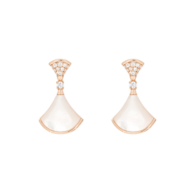 GAONAS  欧美国际风时髦白色扇形设计耳环10993EW