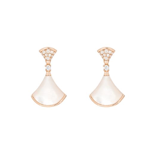 GAONAS  欧美国际风时髦白色扇形设计耳环10993EW 商品图0