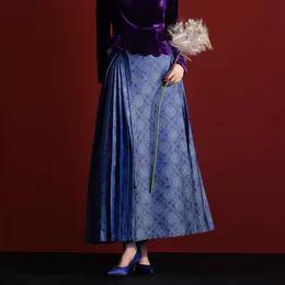 【林栖设计小店】高定宋锦改良马面裙桑蚕丝提花新中式2025春季新品半身裙H1951020 商品图0