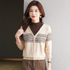 CC-27-24233今年流行的漂亮毛衣女款2024新款秋冬季假两件针织衫冬季穿搭上衣 商品缩略图3