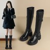 ZHR则则复古美拉德长筒靴女2024新款时尚百搭气质加绒增高瘦瘦靴 商品缩略图0