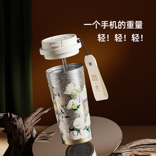 格沵（germ）纯钛保温杯大都会梵高联名水杯高颜值礼物咖啡杯吸管杯双饮杯子 玫瑰【礼盒】 500ml/鸢尾花【礼盒】 500ml 商品图4