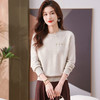 CC-101-56732小个子毛衣女士2024新款秋冬季洋气圆领提花针织短上衣内搭打底衫 商品缩略图3
