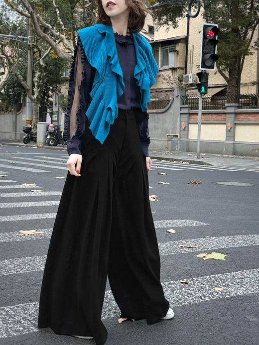 TYNVIE 折褶装饰阔腿裤 商品图8