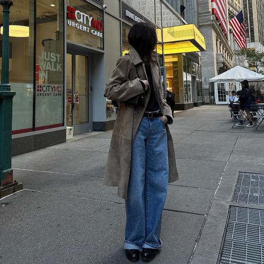 ROMI STUDIO“棕标甄选”土耳其进口头层小羊反绒宽松皮衣 431PS028 商品图1