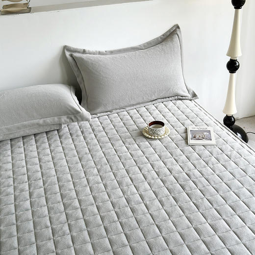 纯色夹棉加厚牛奶绒床笠  防静电保暖舒适厚实有质感床垫保护套 商品图12