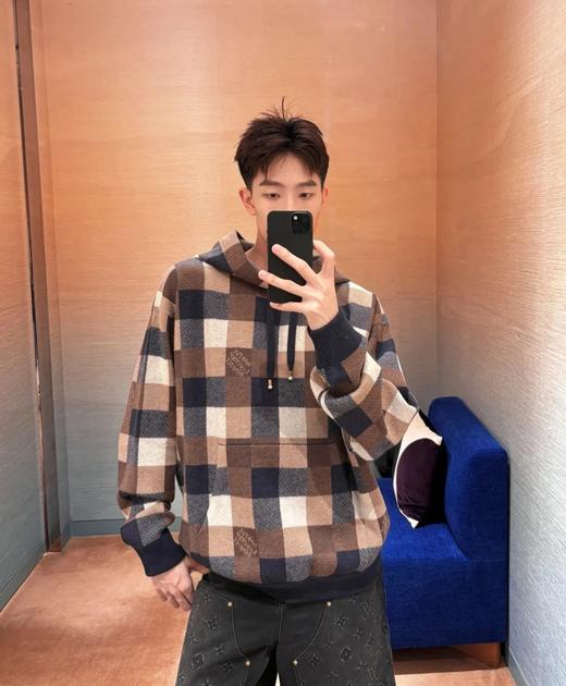 驴家 棋盘格羊毛 毛织帽衫（JN） 商品图3