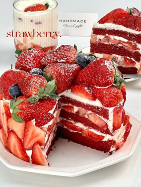 【草莓季】草莓自由·红丝绒特色蛋糕