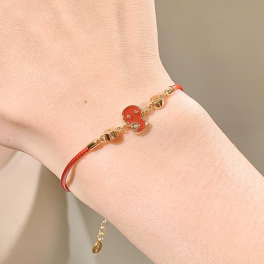 KADER卡蒂罗招财蛇红玛瑙手链女 S925银 红绳轻奢小众蛇年生肖款新年款手饰品本命年礼物 送女友 送闺蜜 商品图2