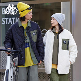 Kappa卡帕背靠背运动棉服女2024新款秋冬户外保暖外套防寒服男款K0EY2MM30D