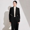 IWY/复古黑西装外套职业通勤套裤女秋冬新款主持人正装简约风职业装搭阔腿裤两件套24CP038 商品缩略图3