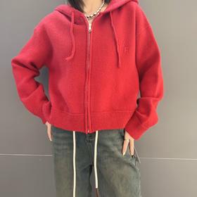 N3连帽抽绳长袖拉链毛织开衫 冬季 944150060321