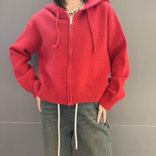 N3连帽抽绳长袖拉链毛织开衫 冬季 944150060321 商品图0