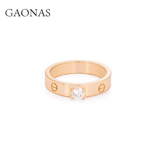 GAONAS 高纳仕  时尚设计欧美潮流玫瑰金色戒指11005JRG 商品图2