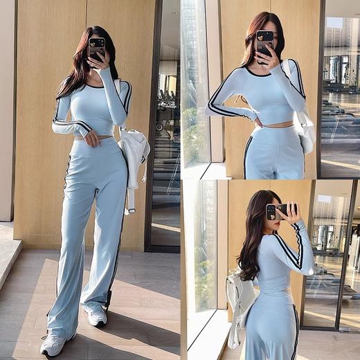 跃牌【禅语梵心】美式辣妹瑜伽服长袖带胸垫跑步速干运动文胸一体杯健身服上衣CX5095 商品图3